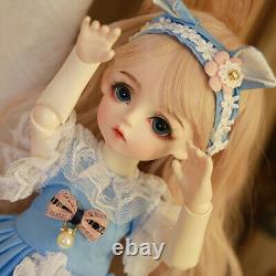 Full Set 1/6 BJD Doll 30cm Girl Doll Full Set Outfit Changeable Eyes Wig Kid Toy