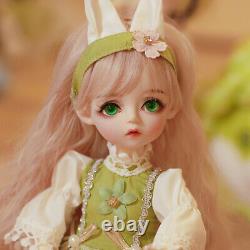 Full Set 1/6 Ball Jointed BJD Doll 30cm Girls with Cute Headdress Green Eyes Toy