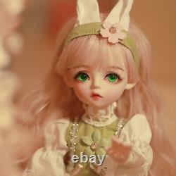 Full Set 1/6 Ball Jointed BJD Doll 30cm Girls with Cute Headdress Green Eyes Toy