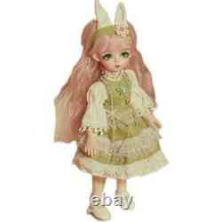 Full Set 1/6 Ball Jointed BJD Doll 30cm Girls with Cute Headdress Green Eyes Toy