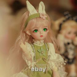 Full Set 1/6 Ball Jointed BJD Doll 30cm Girls with Cute Headdress Green Eyes Toy