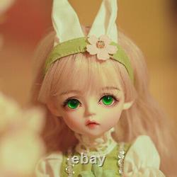 Full Set 1/6 Ball Jointed BJD Doll 30cm Girls with Cute Headdress Green Eyes Toy