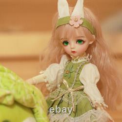 Full Set 1/6 Ball Jointed BJD Doll 30cm Girls with Cute Headdress Green Eyes Toy