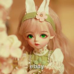 Full Set 1/6 Ball Jointed BJD Doll 30cm Girls with Cute Headdress Green Eyes Toy