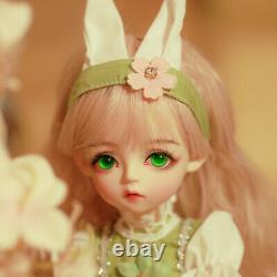 Full Set 1/6 Ball Jointed BJD Doll 30cm Girls with Cute Headdress Green Eyes Toy