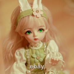 Full Set 1/6 Ball Jointed BJD Doll 30cm Girls with Cute Headdress Green Eyes Toy