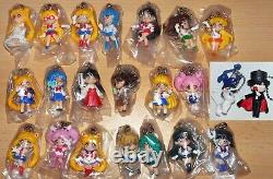 Full Set 22x Sailor Moon Gacha Swing Mascot Mini Keychains Figures NEW Bandai