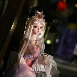 Full Set 60cm 1/3 BJD Doll + Face Makeup + Eyes + Rooted Wig + Clothes Girls Toy