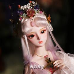 Full Set 60cm 1/3 BJD Doll + Face Makeup + Eyes + Rooted Wig + Clothes Girls Toy