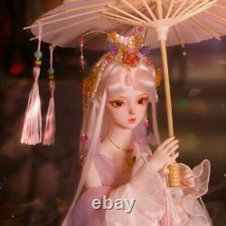 Full Set 60cm 1/3 BJD Doll + Face Makeup + Eyes + Rooted Wig + Clothes Girls Toy