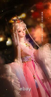 Full Set 60cm 1/3 BJD Doll + Face Makeup + Eyes + Rooted Wig + Clothes Girls Toy