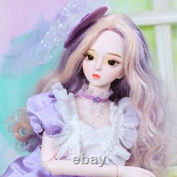 Full Set 60cm 1/3 BJD Doll Toy +Face Makeup Eyes Wig Shoes Dress Outfit Hat Gift