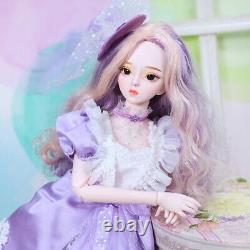 Full Set 60cm 1/3 BJD Doll Toy +Face Makeup Eyes Wig Shoes Dress Outfit Hat Gift