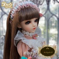Full Set 60cm 1/3 Girl BJD Doll Changeable Eyes Wig Dress Shoes with Makeup Toy