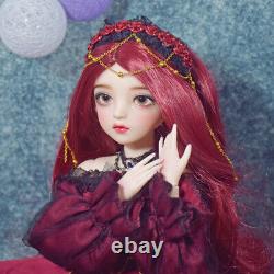 Full Set 60cm BJD Doll 1/3 Girls + Face Makeup + Eyes + Shoes + Clothes Toy Gift