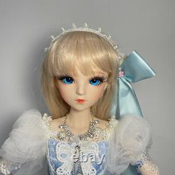 Full Set 60cm BJD Dolls 1/3 Girl Doll with Makeup Wig Blue Dress Clothes Kid Toy