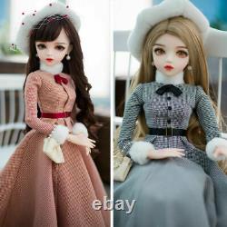 Full Set BJD Doll 1/3 Girl Female Body Eyes Wigs Clothes Shoes Makeup Toys Gift