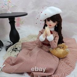 Full Set BJD Doll 1/3 Girl Gift Elegant Female Eyes Wig Clothes Shoes Makeup Toy