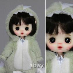 Full Set Cute Doll 1/12 BJD Doll Resin Head Wigs Glass Eyeballs Face Makeup Toys