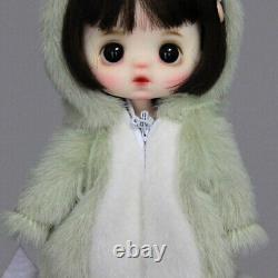 Full Set Cute Doll 1/12 BJD Doll Resin Head Wigs Glass Eyeballs Face Makeup Toys