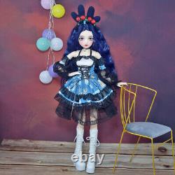 Full Set Kids Toy Handmade 1/3 BJD Doll with Dress Shoes Headwear Upgrade Makeup