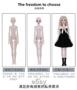 Full Set Princess Girl BJD Female Doll 1/4 Resin Eyes Wig Dress Face Up Kids Toy