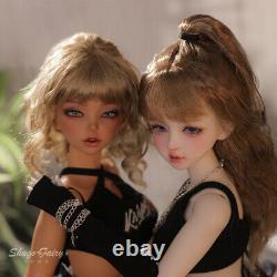 Full Set Tan Skin 1/4 BJD Doll Girl Female Resin Ball Joints Eyes Faceup Wig Toy