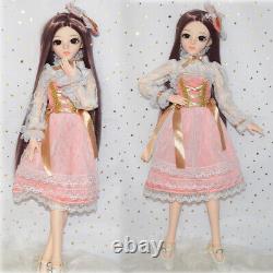 Full Set Toy for Kids 1/3 BJD Doll 24 Height Girl Doll Dress Shoes Makeup Wigs