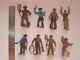 Full Set Of 8 Vintage Soviet Ussr Plastic Toy Soldiers Cowboys Hand Painted