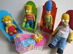 Full set 5 The Simpsons Plush Toys 1991 (Homer Marge Bart Lisa Maggie) NM withBox
