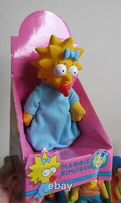 Full set 5 The Simpsons Plush Toys 1991 (Homer Marge Bart Lisa Maggie) NM withBox
