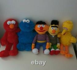 Full set of 5x New with tags Uniqlox KAWS x Sesame Street Plush Toys Bert Ernie