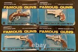 Full set of four vintage and very rare diecast miniature toy guns