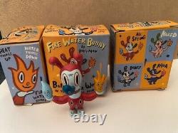 Gary Baseman Fire Water Bunny Aqua Critter Box Vinyl Toy 2004 FULL SET