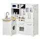 Homcom Kids Kitchen Playset, Toy Kitchen With Full Accessories White