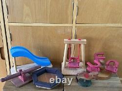 Haist / Grimms Dolls House Full Playground Set See Saw Sandpit Horse Very Rare