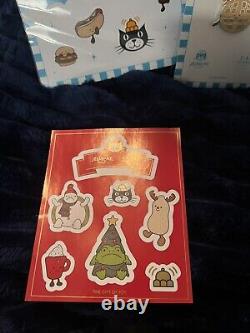 Jellycat FAO Schwarz Exclusive Rene Waffle BNIB full set and CHRISTMAS STICKERS