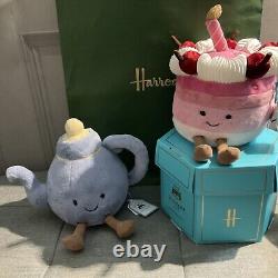 Jellycat Harrods Cheryl Cake Seb Teacup & Vicky Teapot Full Set Limited Edition