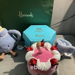 Jellycat Harrods Cheryl Cake Seb Teacup & Vicky Teapot Full Set Limited Edition