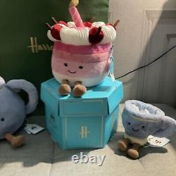 Jellycat Harrods Cheryl Cake Seb Teacup & Vicky Teapot Full Set Limited Edition