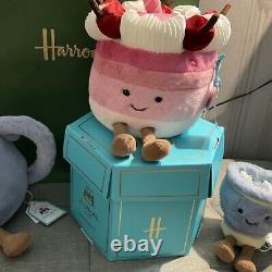 Jellycat Harrods Cheryl Cake Seb Teacup & Vicky Teapot Full Set Limited Edition