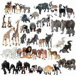 Jumbo African Jungle Animals Toy Figure Realistic Plastic Figurine Set