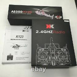 K123 6ch Brushless 3d6g System As350 Scale RC Helicopter Toy RTF/ BNF 2 Battery