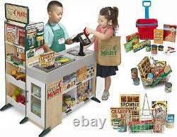 Melissa & Doug Supermarket Store Food Play Set Cash Shopping Trolley Toys