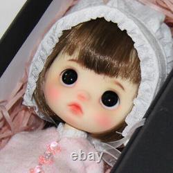 Mini 1/12 BJD Doll Resin Head Full Set Outfit Makeup Moveable Wigs Eyeballs Toys
