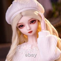 New 1/3 BJD Doll Toy Full Set with Doll's Dress Clothes Hat Fashion Pretty Girls