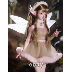 New Full Set Winter Spirit Girl 1/4 BJD Doll Eyes Makeup Toy with Dress Elf Wing