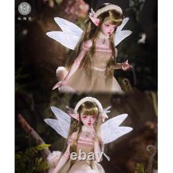 New Full Set Winter Spirit Girl 1/4 BJD Doll Eyes Makeup Toy with Dress Elf Wing