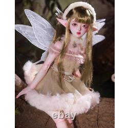 New Full Set Winter Spirit Girl 1/4 BJD Doll Eyes Makeup Toy with Dress Elf Wing