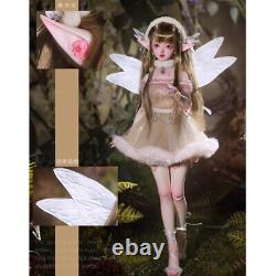 New Full Set Winter Spirit Girl 1/4 BJD Doll Eyes Makeup Toy with Dress Elf Wing